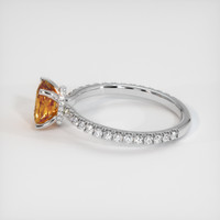 1.09 Ct. Orangish Brown Sapphire Ring, 18K White Gold 4