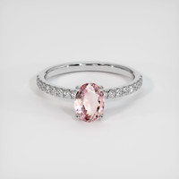 1.06 Ct. Padparadscha Sapphire Ring, 18K White Gold 1