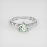 0.87 Ct. Sapphire Ring, 18K White Gold 1