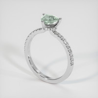 0.87 Ct. Sapphire Ring, 18K White Gold 2