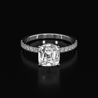 2.75 Ct. Sapphire Ring, 18K White Gold 1