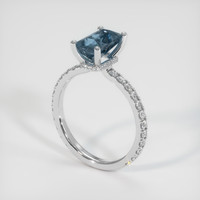 2.01 Ct. Sapphire Ring, 18K White Gold 2