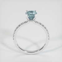 1.18 Ct. Greenish Blue Sapphire Ring, 18K White Gold 3