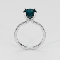 3.05 Ct. Greenish Blue Sapphire Ring, 18K White Gold 3