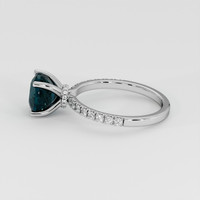3.05 Ct. Greenish Blue Sapphire Ring, 18K White Gold 4