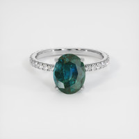 3.06 Ct. Sapphire Ring, 18K White Gold 1
