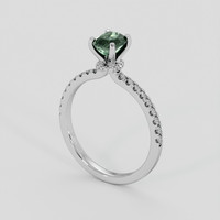 0.90 Ct. Green Sapphire Ring, 18K White Gold 2