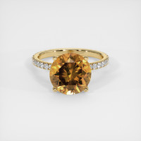 6.85 Ct. Yellowish Brown Zircon Ring, 10K Yellow Gold 1