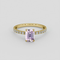1.11 Ct. Purplish Pink Sapphire Ring, 10K Yellow Gold 1