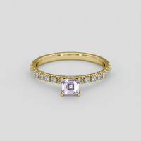 0.35 Ct. Pinkish Purple Sapphire Ring, 10K Yellow Gold 1