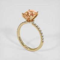 4.16 Ct. Padparadscha Sapphire Ring, 10K Yellow Gold 2