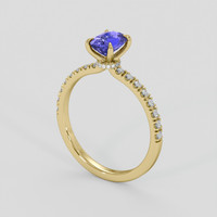 1.39 Ct. Purplish Blue Sapphire Ring, 10K Yellow Gold 2