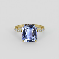5.12 Ct. Blue Sapphire Ring, 10K Yellow Gold 1
