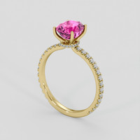 3.09 Ct. Pink Sapphire Ring, 10K Yellow Gold 2