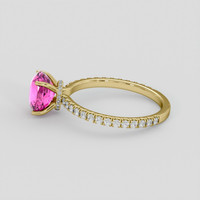 3.09 Ct. Pink Sapphire Ring, 10K Yellow Gold 4
