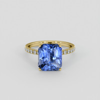 5.44 Ct. Blue Sapphire Ring, 10K Yellow Gold 1