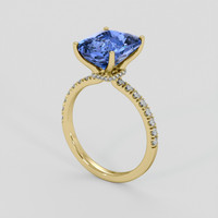 5.44 Ct. Blue Sapphire Ring, 10K Yellow Gold 2