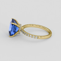 5.44 Ct. Blue Sapphire Ring, 10K Yellow Gold 4