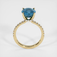 4.33 Ct. Greenish Blue Sapphire Ring, 10K Yellow Gold 3
