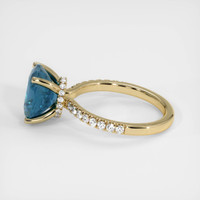 4.33 Ct. Greenish Blue Sapphire Ring, 10K Yellow Gold 4
