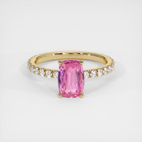 1.24 Ct. Pink Sapphire Ring, 14K Yellow Gold 1