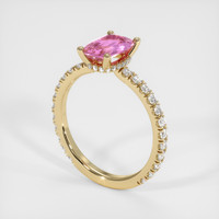 1.24 Ct. Pink Sapphire Ring, 14K Yellow Gold 2