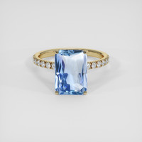 4.31 Ct. Blue Sapphire Ring, 14K Yellow Gold 1