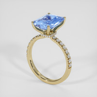4.31 Ct. Blue Sapphire Ring, 14K Yellow Gold 2