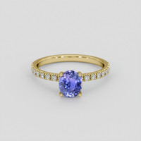 1.50 Ct. Purplish Blue Sapphire Ring, 14K Yellow Gold 1
