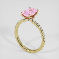 2.16 Ct. Pink Sapphire Ring, 14K Yellow Gold 2