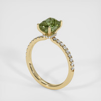 2.04 Ct. Green Sapphire Ring, 14K Yellow Gold 2