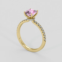 1.41 Ct. Pink Sapphire Ring, 14K Yellow Gold 2