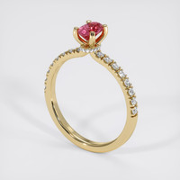 0.49 Ct. Reddish Pink Sapphire Ring, 14K Yellow Gold 2