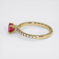 0.49 Ct. Reddish Pink Sapphire Ring, 14K Yellow Gold 4