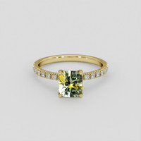 1.54 Ct. Yellowish Green Sapphire Ring, 14K Yellow Gold 1