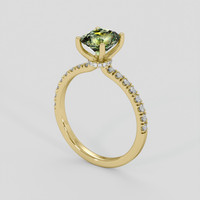 1.54 Ct. Yellowish Green Sapphire Ring, 14K Yellow Gold 2