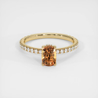 1.36 Ct. Orangish Brown Sapphire Ring, 14K Yellow Gold 1