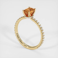 1.36 Ct. Orangish Brown Sapphire Ring, 14K Yellow Gold 2