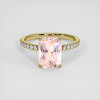 3.92 Ct. Padparadscha Sapphire Ring, 14K Yellow Gold 1