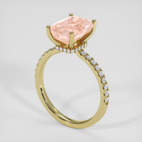 3.92 Ct. Padparadscha Sapphire Ring, 14K Yellow Gold 2