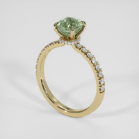 1.34 Ct. Green Sapphire Ring, 14K Yellow Gold 2