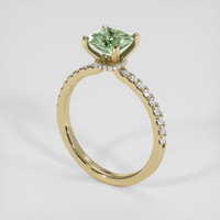 1.27 Ct. Yellowish Green Sapphire Ring, 14K Yellow Gold 2