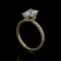 2.22 Ct. White Sapphire Ring, 14K Yellow Gold 2