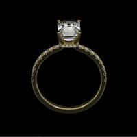 2.22 Ct. White Sapphire Ring, 14K Yellow Gold 3