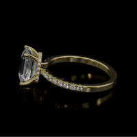 2.22 Ct. White Sapphire Ring, 14K Yellow Gold 4