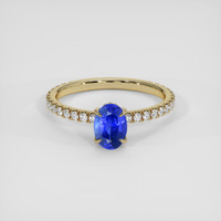 1.34 Ct. Blue Sapphire Ring, 18K Yellow Gold 1
