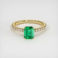 1.35 Ct. Emerald Ring, 18K Yellow Gold 1