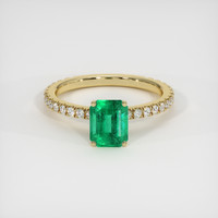1.55 Ct. Emerald Ring, 18K Yellow Gold 1