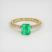 1.56 Ct. Emerald Ring, 18K Yellow Gold 1