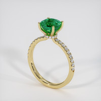 1.23 Ct. Emerald Ring, 18K Yellow Gold 2